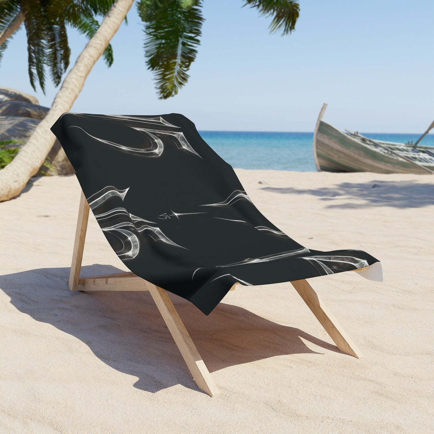 V5 BEACH TOWEL| Metallic Logo on Black