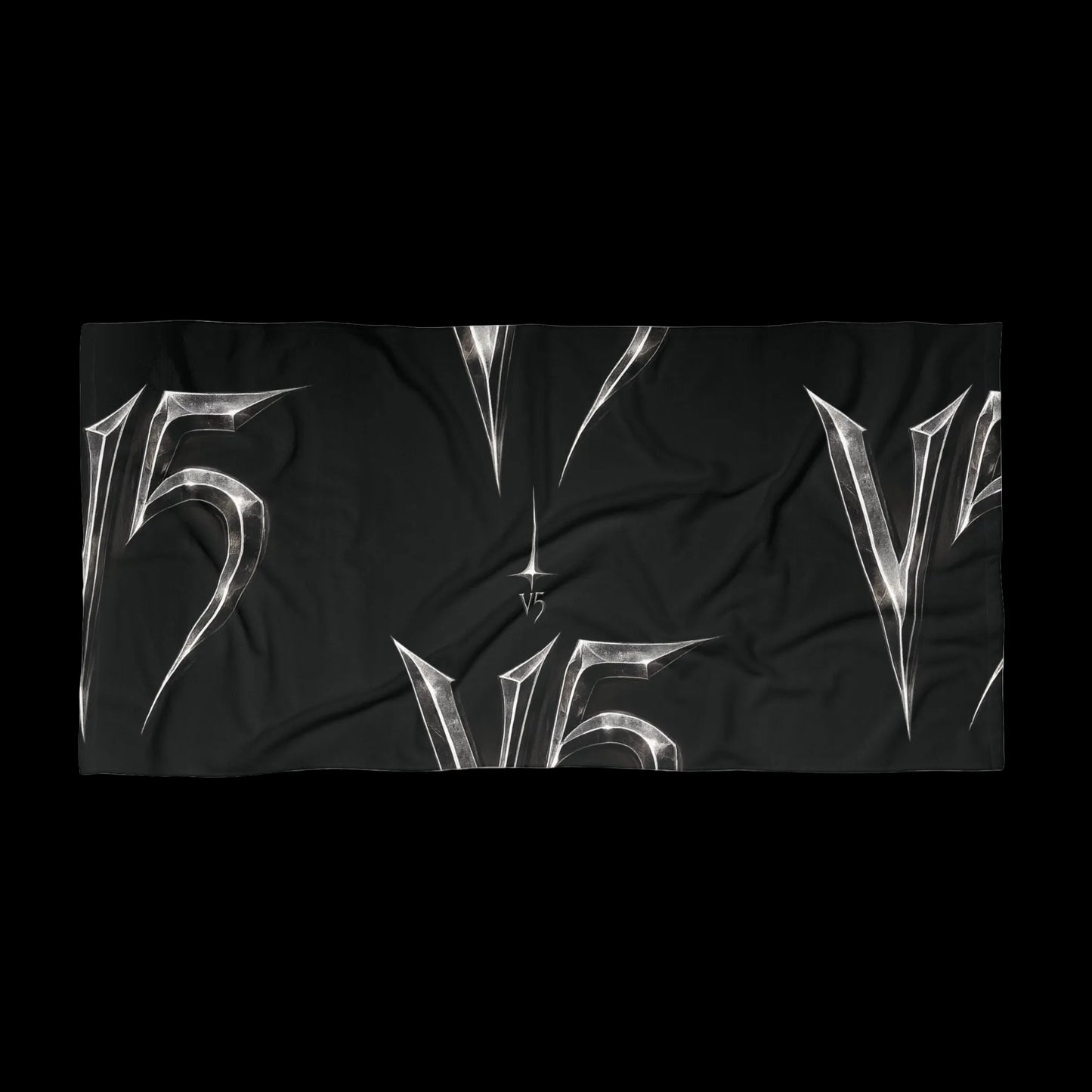 V5 BEACH TOWEL| Metallic Logo on Black