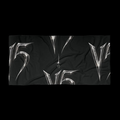 V5 BEACH TOWEL| Metallic Logo on Black