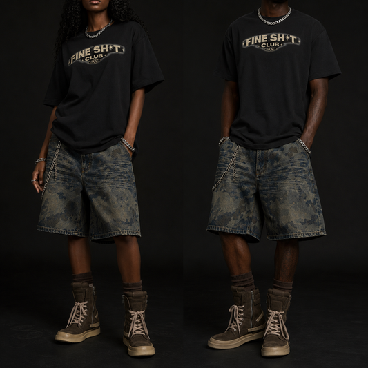 FINE SH*T CLUB - Unisex Vintage Wash Boxy T-Shirt