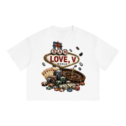 LOVE CASINO - Unisex Boxy Drop Shoulder Crop T-Shirt