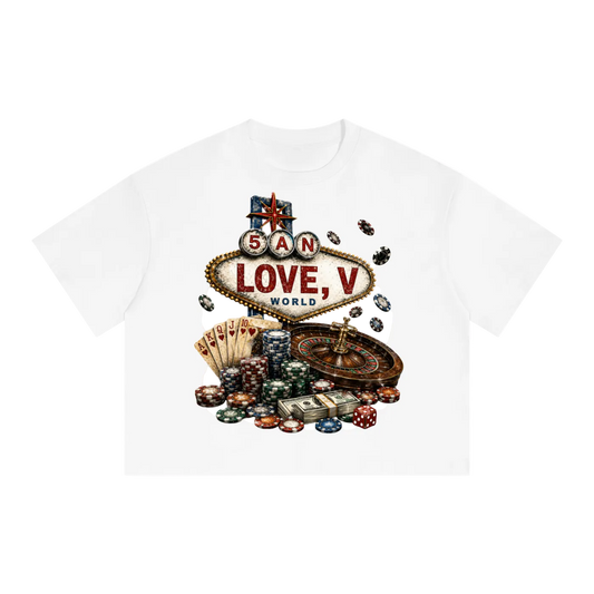 LOVE CASINO - Unisex Boxy Drop Shoulder Crop T-Shirt