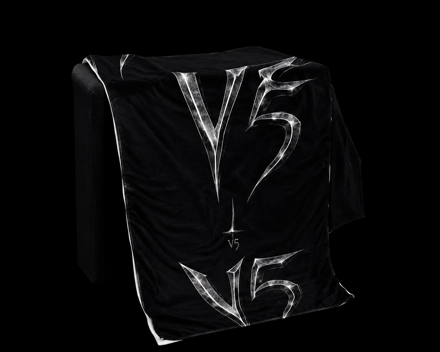 V5 BEACH TOWEL| Metallic Logo on Black
