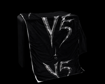 V5 BEACH TOWEL| Metallic Logo on Black