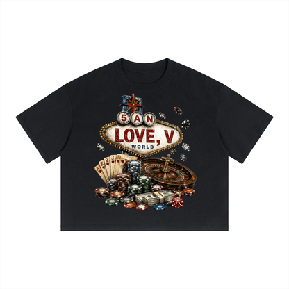 LOVE CASINO - Unisex Boxy Drop Shoulder Crop T-Shirt